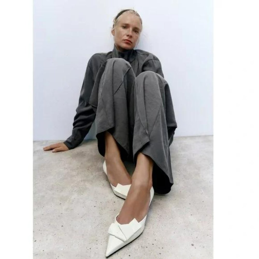 Zara White Pointed Heels